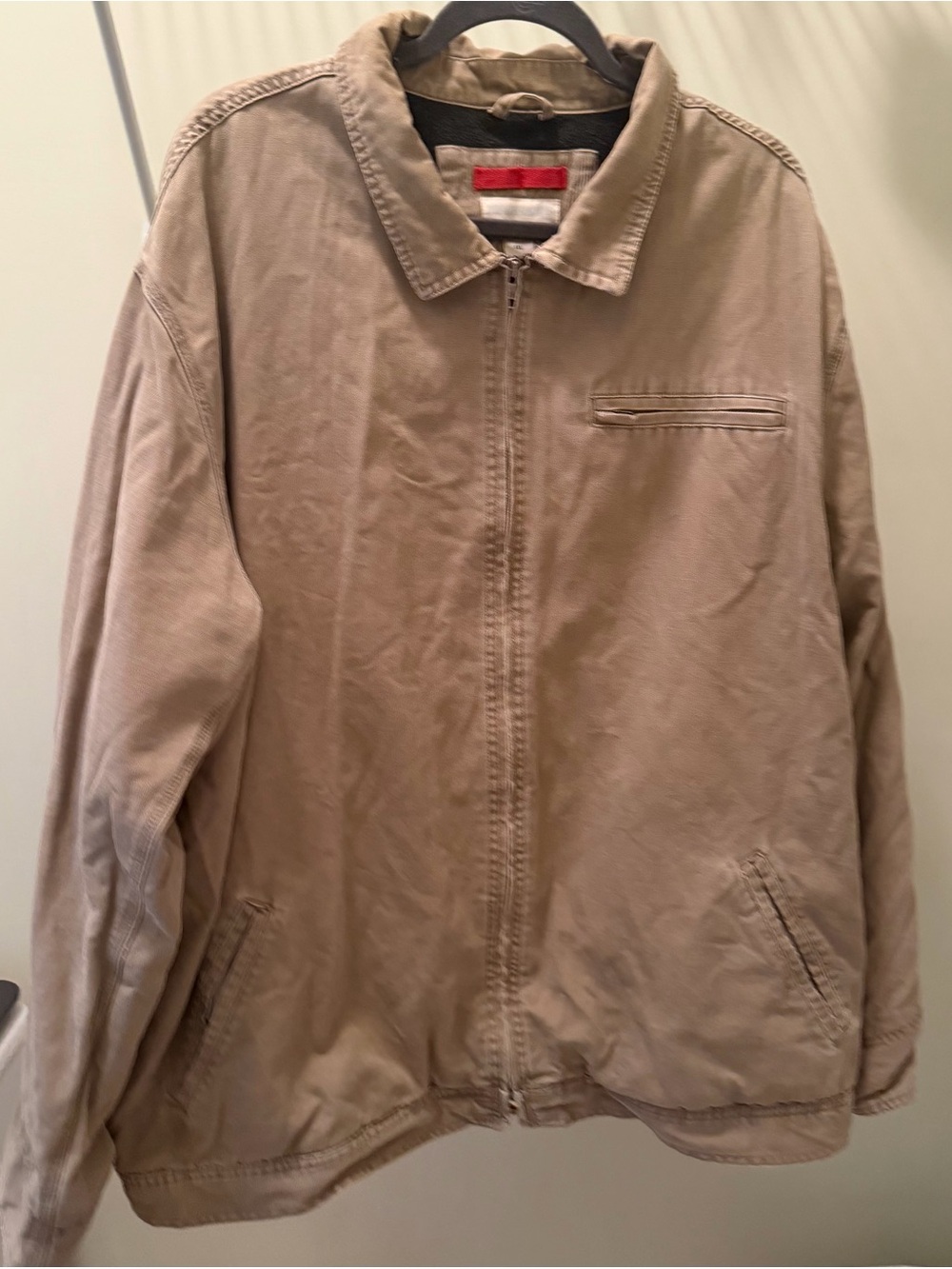 Men's Tan Zip-Up Work Jacket - Brand Unspecified